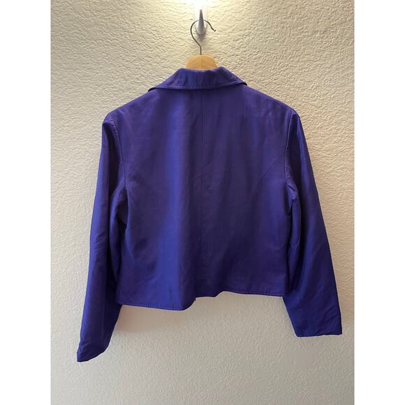 Vintage SHOMI 100% Silk Purple Tailored Jacket Y2K Sz 10 Old Money Quiet Luxury - Picture 4 of 7